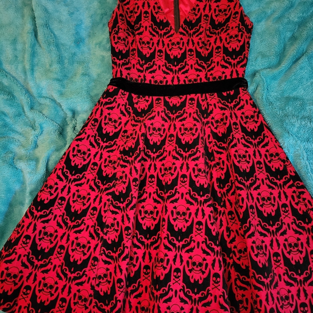 Sourpuss Red Skull Dress